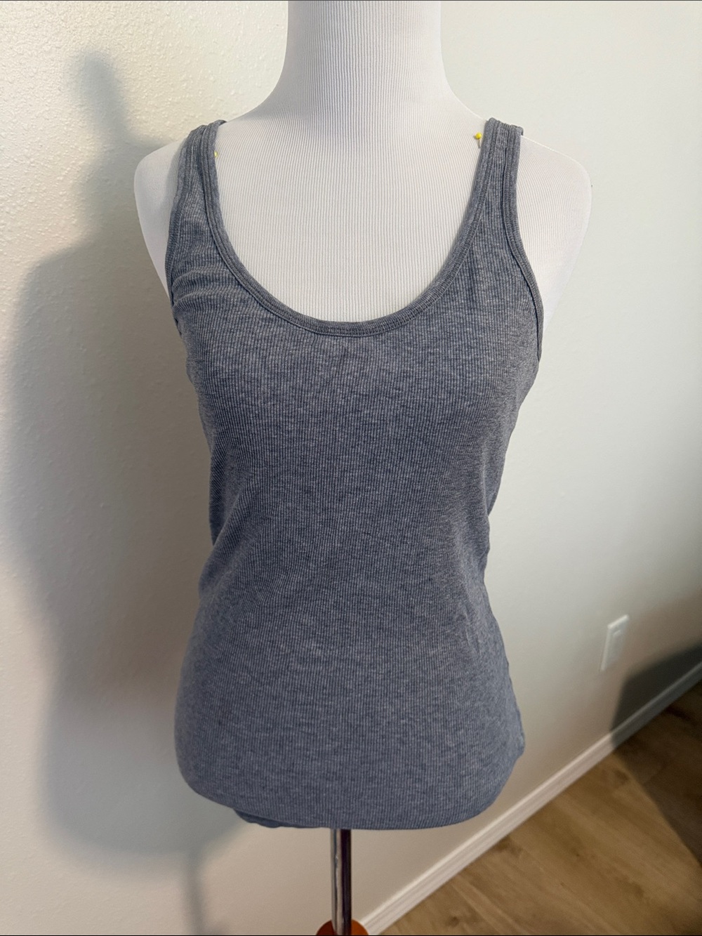 Hollister Gray Ribbed Scoop Tank Top